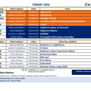 Letní tábory 2026